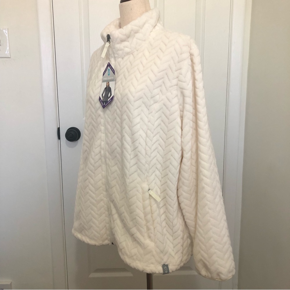 Free Country L.T.D. Womens Full Zip L/S Chevron Butter Pile Faux Fur Jacket - Picture 2 of 8